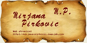Mirjana Pirković vizit kartica
